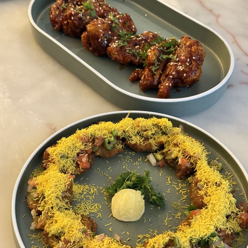 Dynamite wings and zucchini chaat
