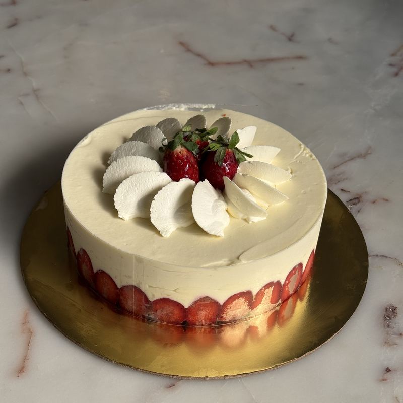 Strawberry fraisier cake